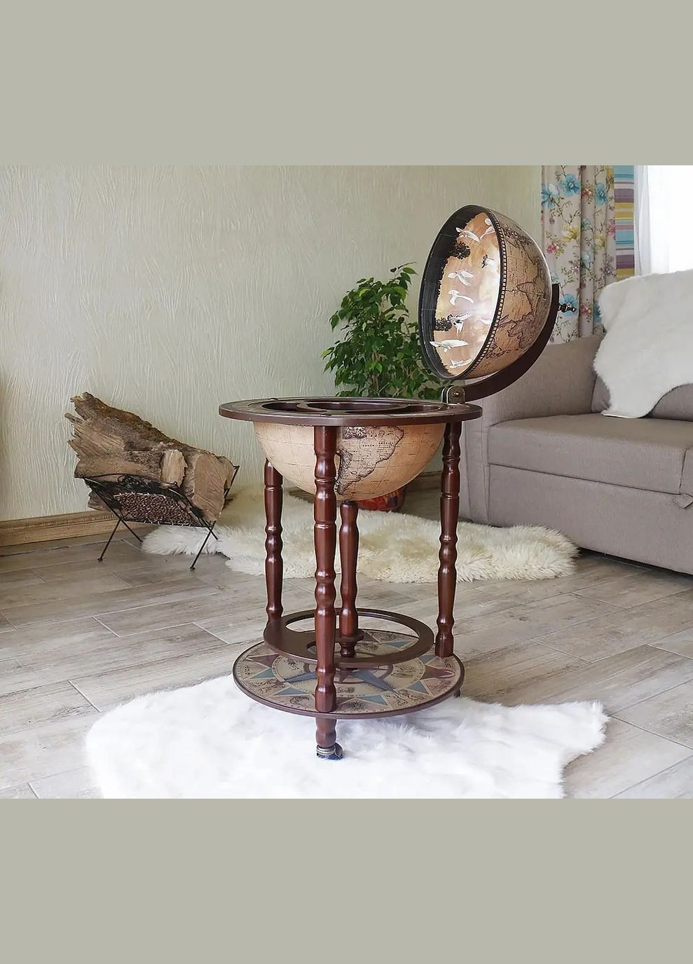 Глобус бар напольный карта мира элитный подарок руководителю| Диаметр сферы 33 см Handmade 33001N (345646758)