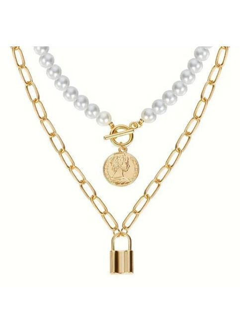 Кольє двошарове з кулонами No Brand (362947753)