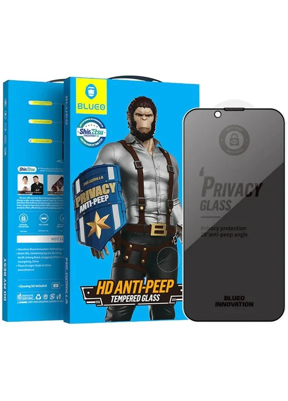 Защитное стекло 2.5D Blueo для 6.1" закаленное черное 0,26 мм 9H No Brand iPhone 15 (402056206)