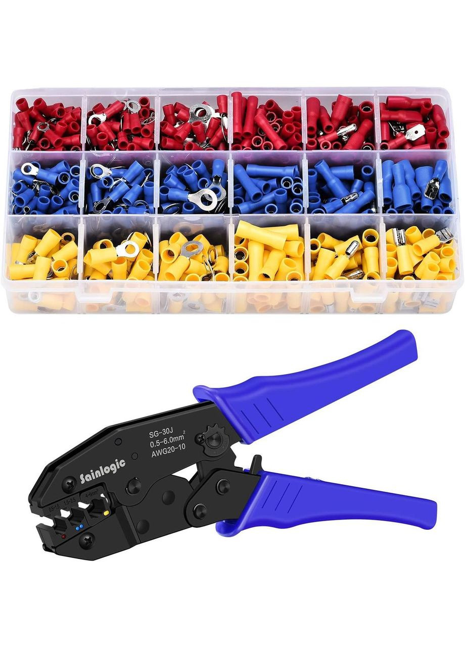 Пресс-клещи Sainlogic sg-30J для медных изолированных наконечников 0,5-6 мм² с набором 700 шт. No Brand (302237948)