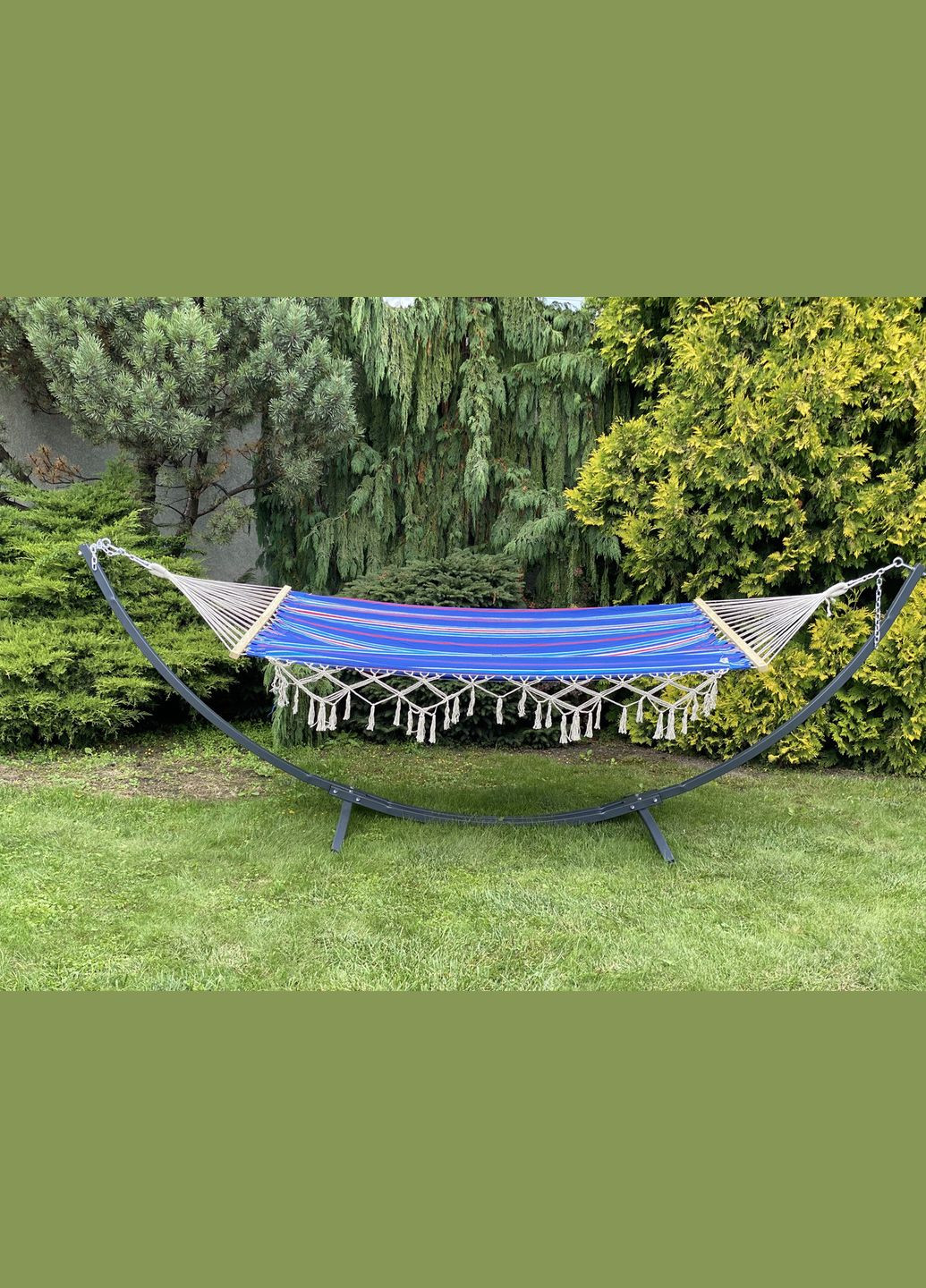 Двухместный гамак с планкой BALI Синий XXL 200х150 WCG (346530447)