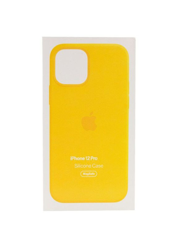 Чехол Silicone case (AAA) с Magsafe и анимацией для Apple iPhone 12 Pro / 12 (6.1") Желтый Epik (372499259)