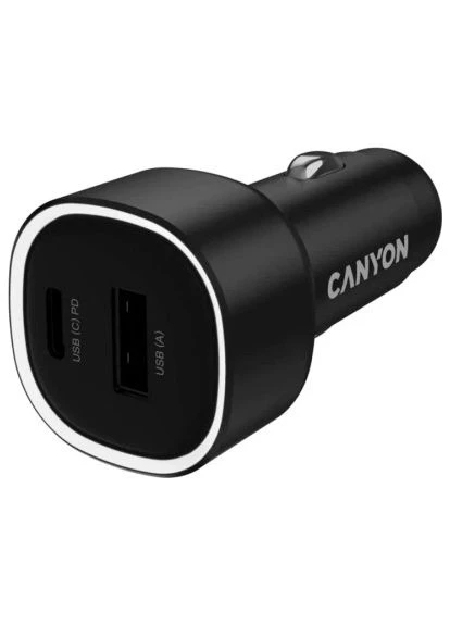 Зарядний пристрій 1xUSB + 1xUSB-C PD48W black (CNE-CCABR3AC) Canyon (396873410)