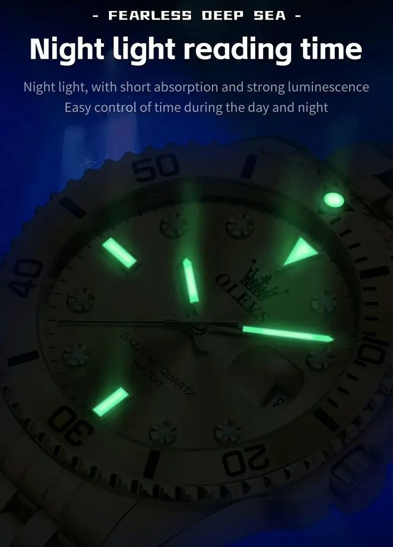 Годинник чоловічий 9809 Gold преміум класу, золотий корпус, кварцовий механізм, водозахист Olevs (354820508)