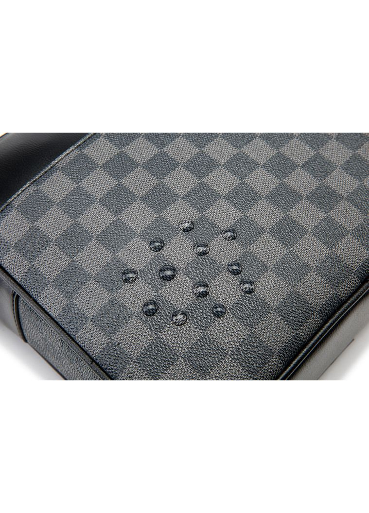 Мужская сумка для документов большая барсетка на плечо черная в клетку стиль Луи Витон для работы и учебы сумка-планшетка ProDobro (363222621)