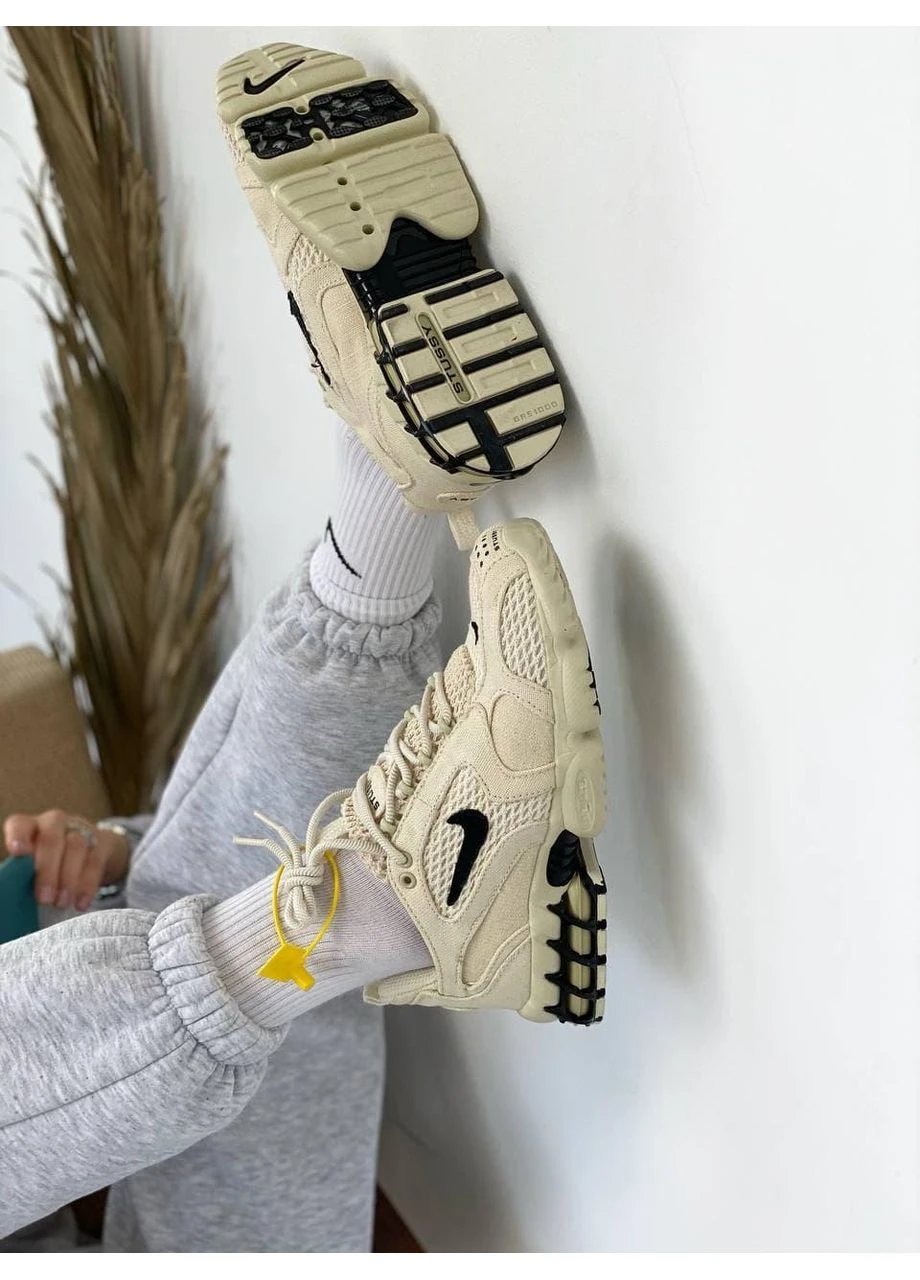 Бежеві літні кросівки nike x stussy air zoom spiridon cage 2 beige найк стусі No Brand