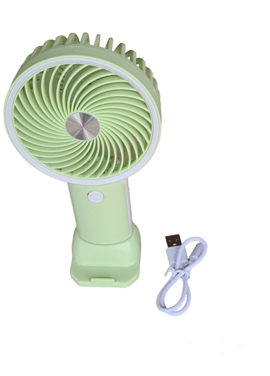 Портативный ручной мощный аккумуляторный мини вентилятор Fan HX с USB зарядкой Зеленый Led (299768666)