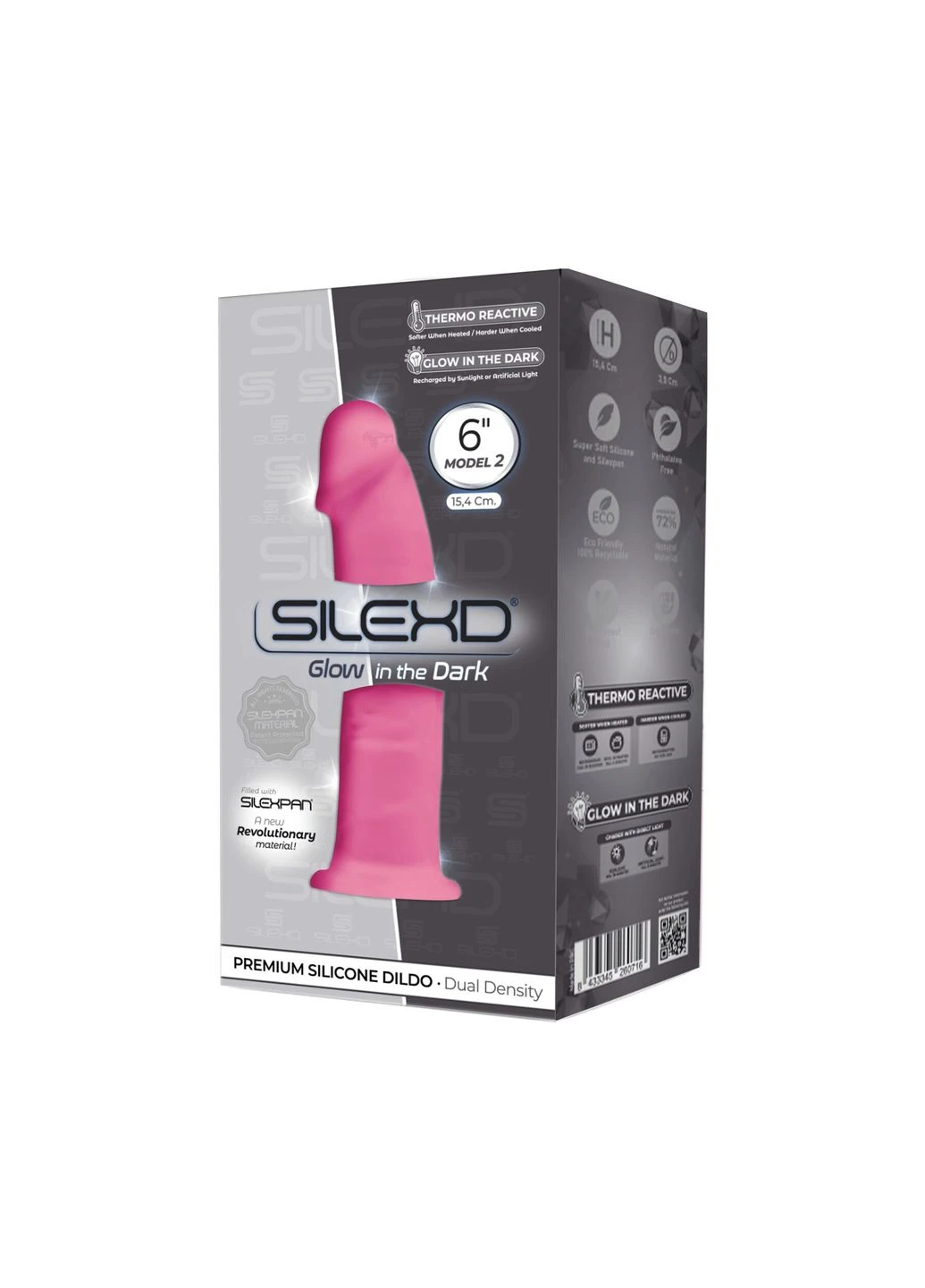 Фаллоимитатор Robby Pink (MODEL 2 size 6in) Glow in the dark, двухслойный, силикон+Silexpan, диаметр 3,5см - CherryLove Silexd (332209562)