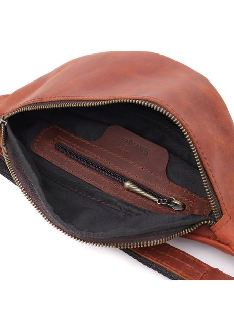 Сумка на пояс через плече шкіряна жіноча Рудий 35697 Shvigel (334673995)