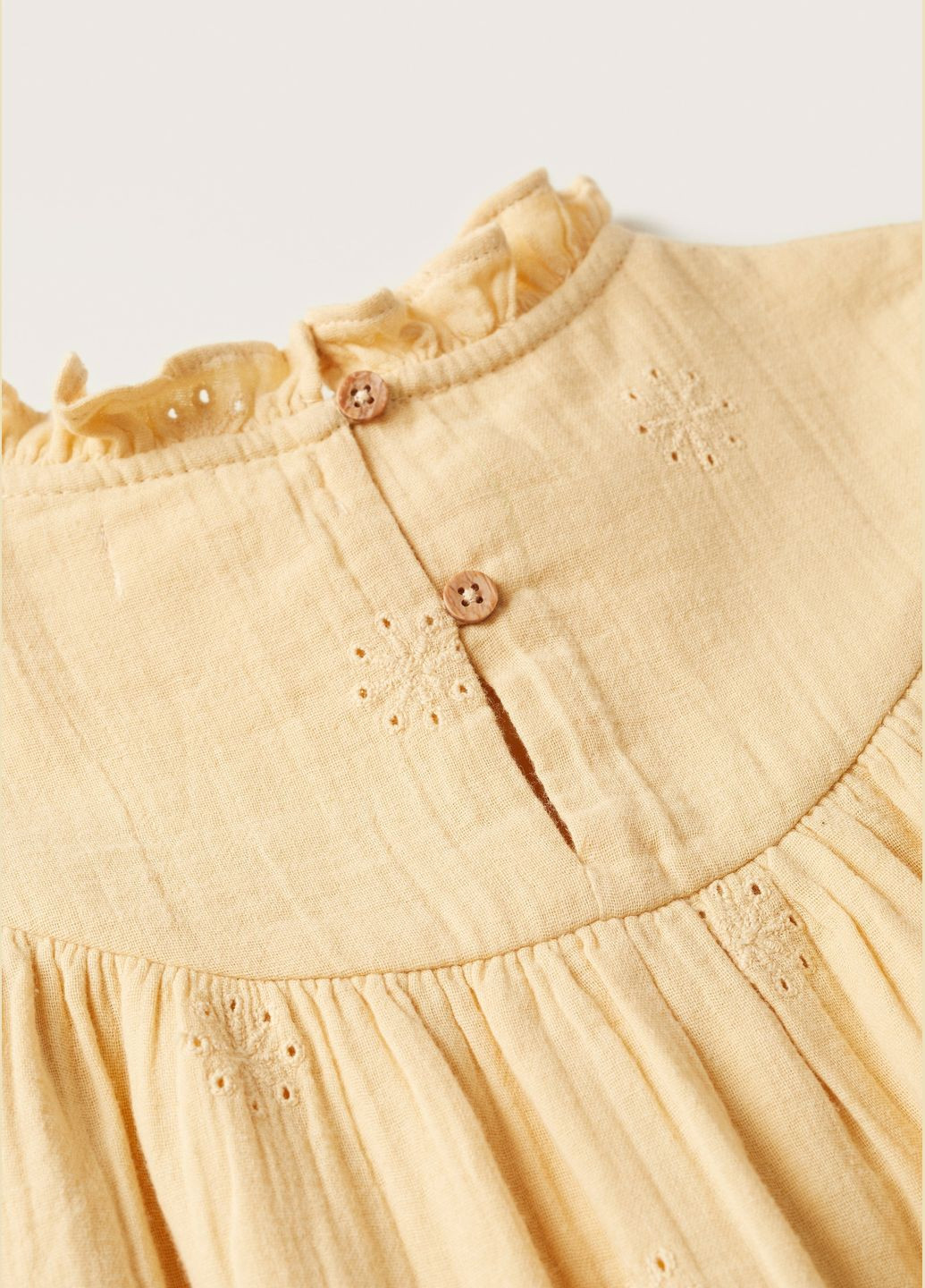 Светло-жёлтое платье с длинным рукавом для девочки 140 размер 27093259 Mango (297202960)