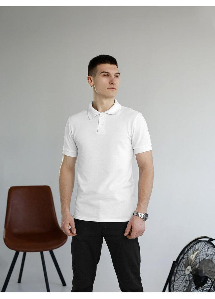 Белая футболка-элегантное базовое поло из хлопка. для мужчин Vakko однотонная