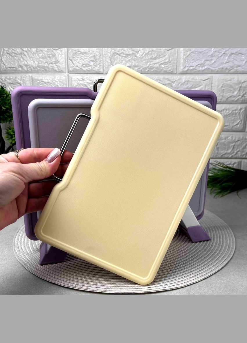 Набір Бузкових двосторонніх обробних кухонних дощок на підставці (GK-2020A) Hell (303212217)