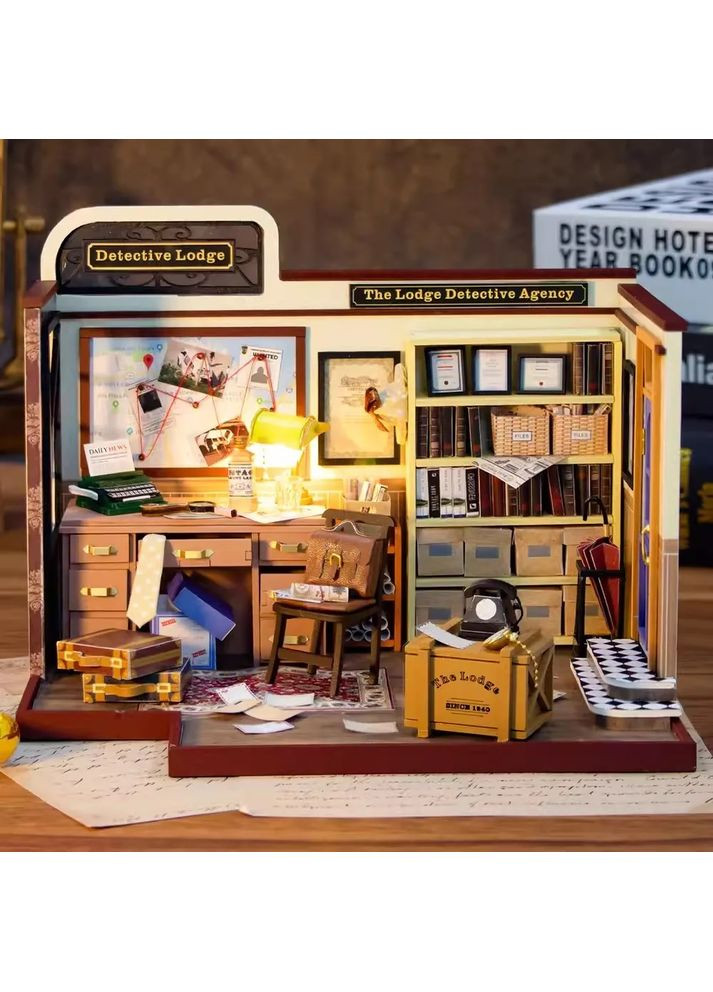 Румбокс Детективне агенство конструктор Detective Lodge DIY Book Nook PC2308 No Brand (362453120)