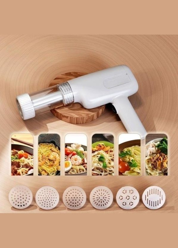 Машинка для приготування локшини електрична, акумуляторна, 6 насадок No Brand (334305604)