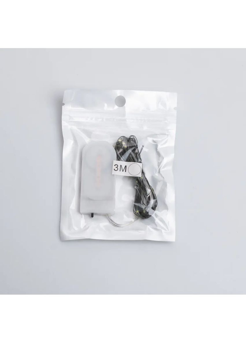 Светодиодная гирлянда Роса 3 метра на батарейках 30 led нить на зеленой проволоке белая 30L3MGW (A-033202) Garlando (358933653)