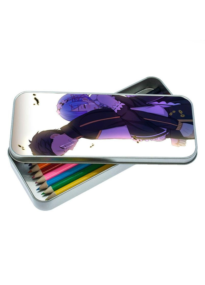 Органайзер для канцелярського приладдя металевий, кейс для дрібниць Аніме Життя з нуля в іншому світі #021 7*18 см Silver No Brand (309158778)