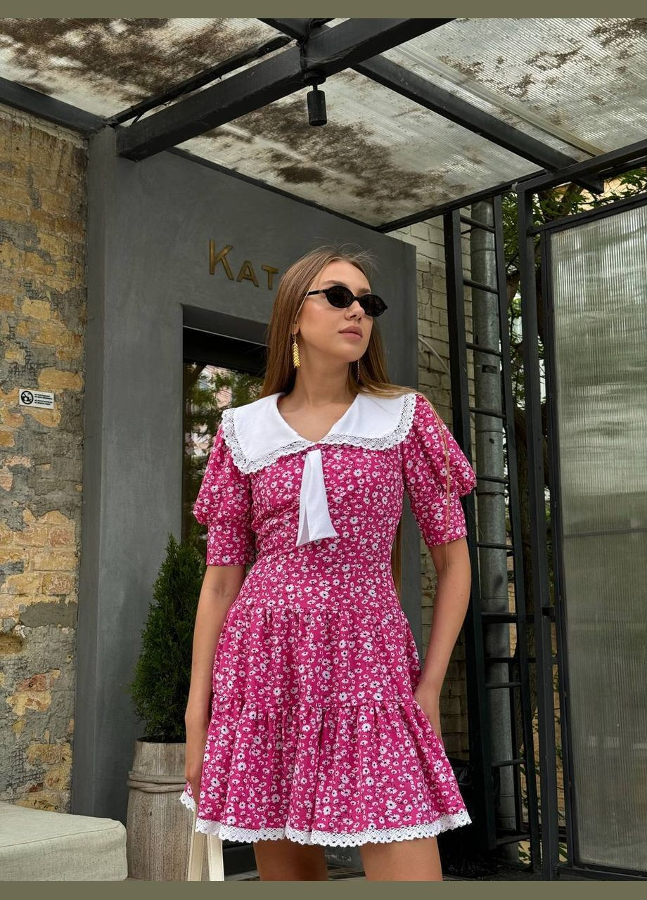 Рожева повсякденний жіноча сукня з квітковим принтом Україна з квітковим принтом