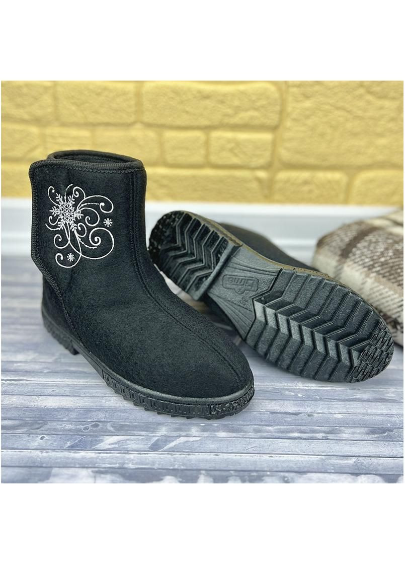 Черные жiночi бурки на липучцi е-005005-2 чорнi Litma