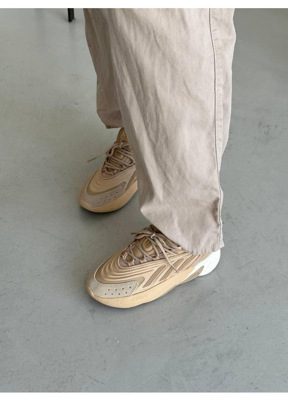 Бежевые демисезонные кроссовки мужские adidas ozelia beige v2 адидас озелия No Brand