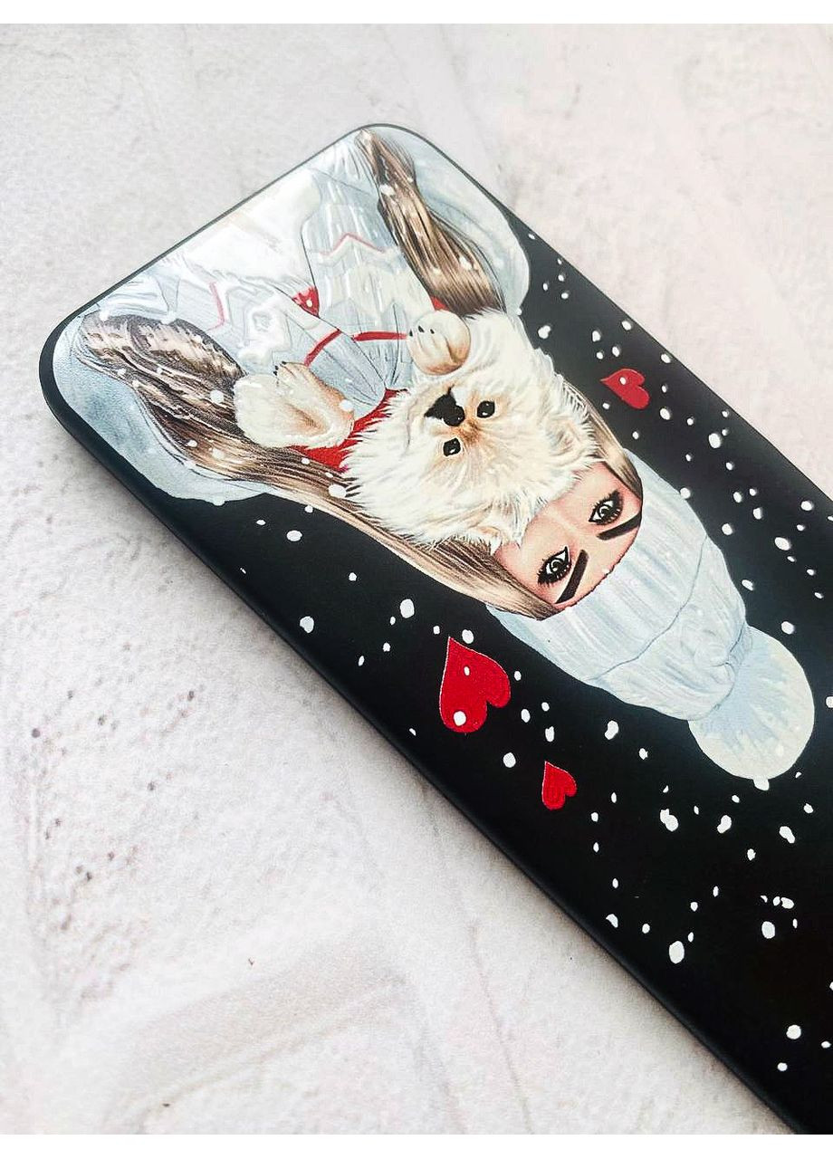 Матовий чорний чохол на Samsung Galaxy A35 (A356) Дівчина з песиком (принт 142) Creative (355389039)