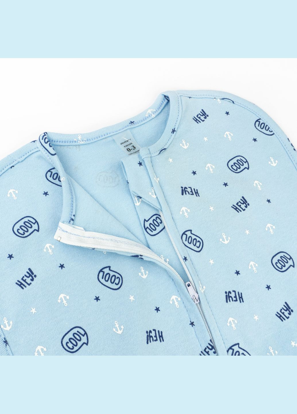 Пеленка-кокон на молнии 0-3 мес Hey Cool Голубой dexter's (322478786)