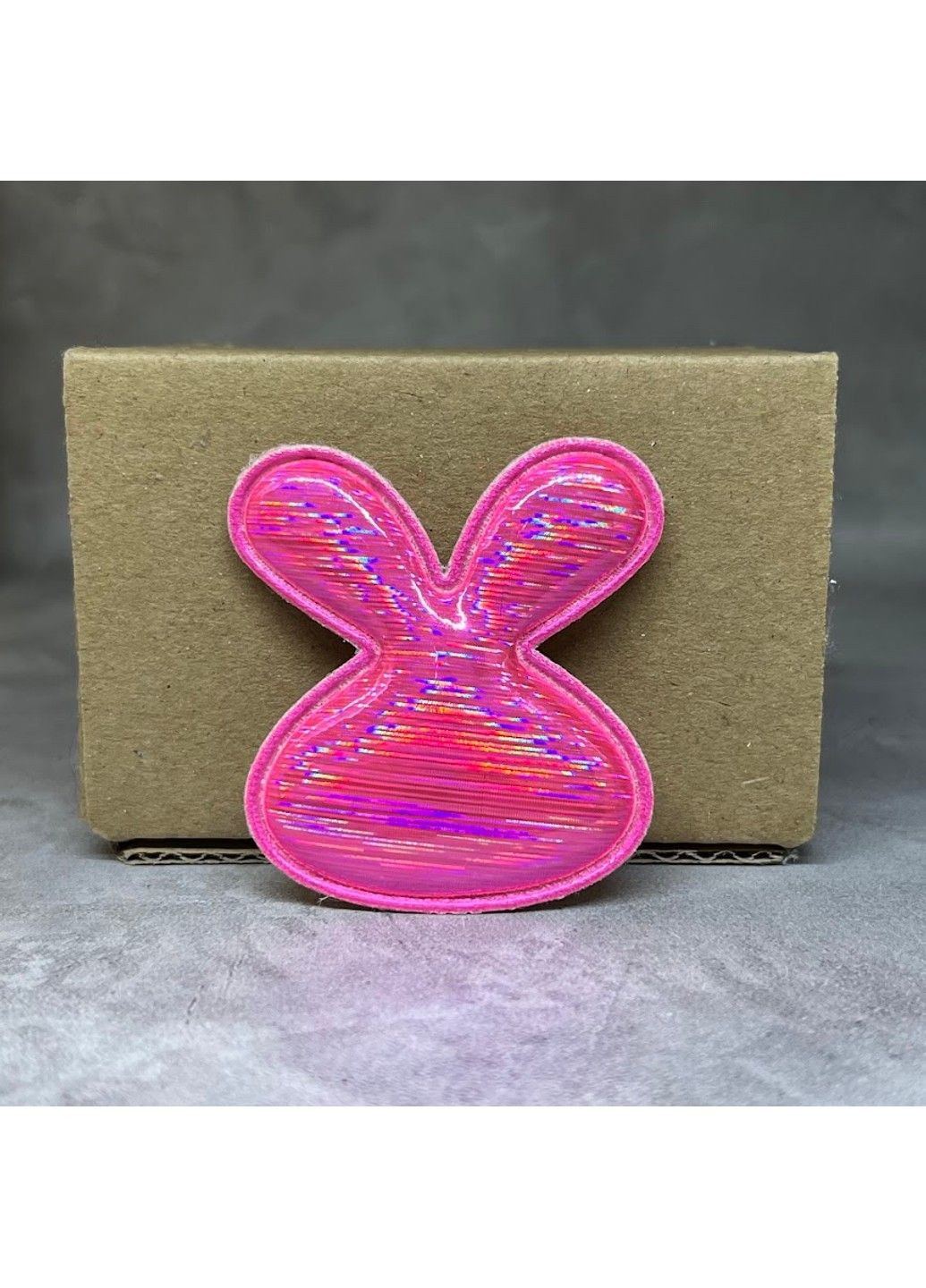 Аппликация (патчи) "Зайчик", эко-кожа, 4,5*5 см, ярко-розовый хамелион, шт No Brand (307830266)