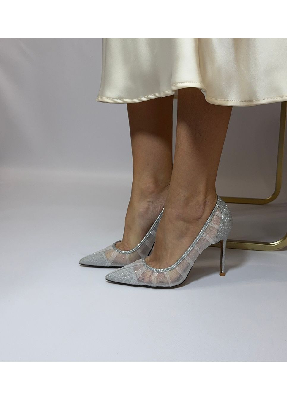 No Brand Женские туфли праздничные с глиттером, Серебро цвет лодочки серебряный з текстиль, — лето (351394493)