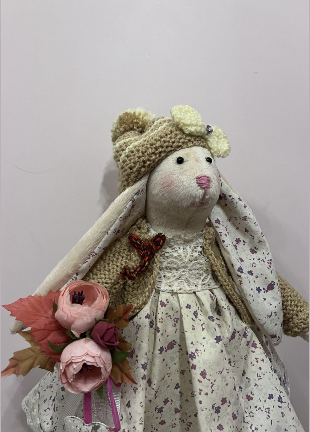 Интерьерный текстильный кролик с букетом / ручная работа Handmade Інтерьерний текстильний Кролик (304766163)