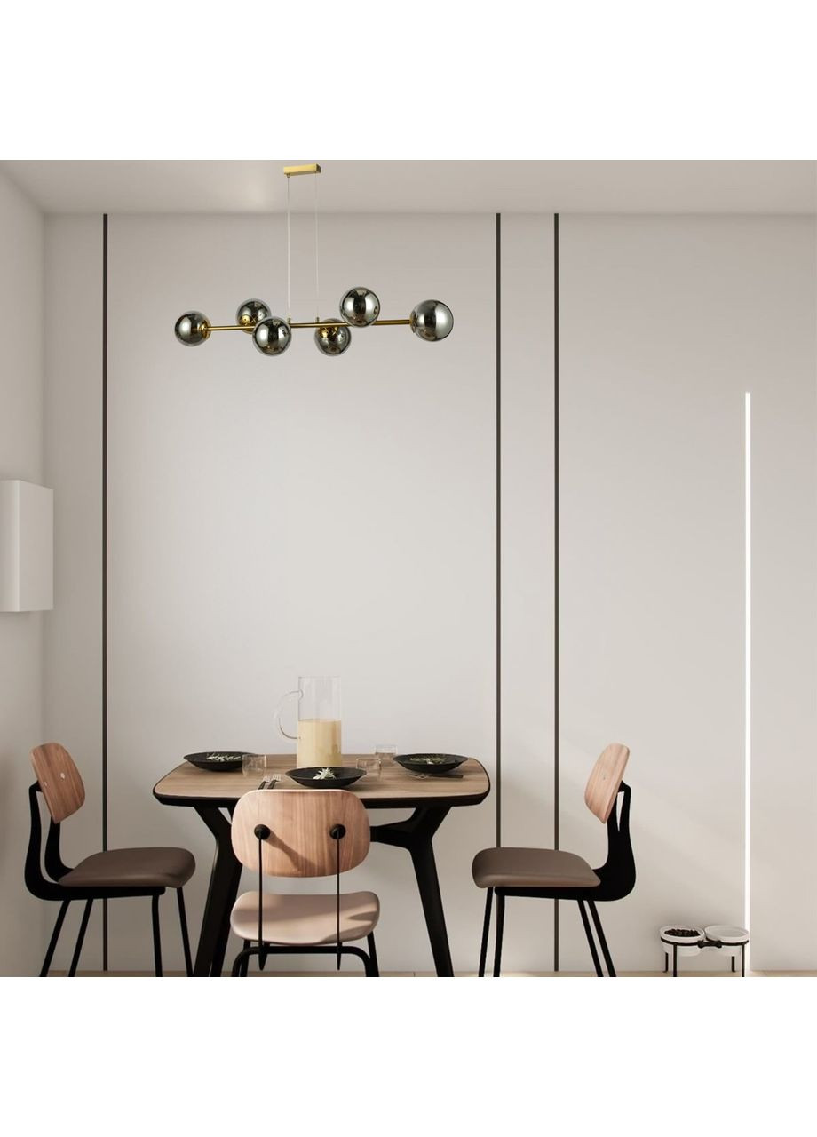 Бронзовая люстра длинная 115см на 6 ламп (84-1021-6 GAB+BK) No Brand (371645265)