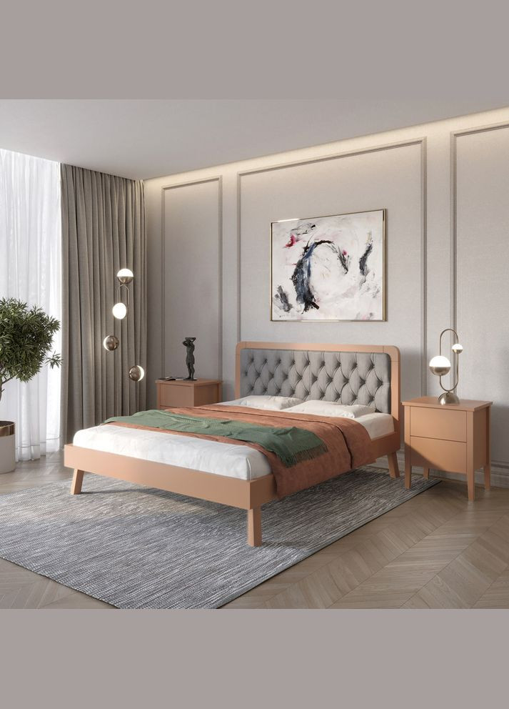 Односпальная деревянная кровать Токио (RAL8025)/Аляска 93 (Серый) 80х190 см (MBG-11199) Mebigrand (366087875)