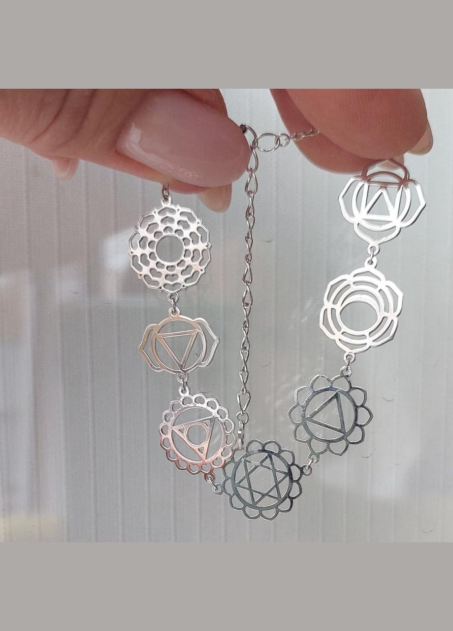 Серебряный браслет 925 пробы Семь чакр. No Brand (328263757)