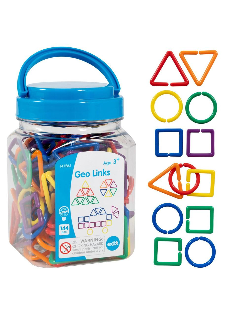Сполучні геометричні скрепки (144 шт) Edx Education (362459059)