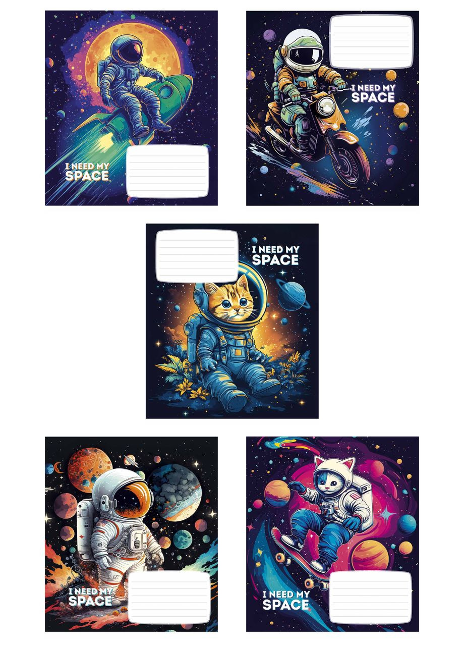 Тетради ученические, набор 5 шт, I need my space выб.УФ-лак. Тетрадь Star в линию 12л. 3496 4823088225648 Школярик (349469056)