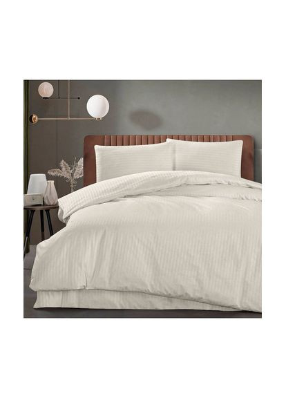 Двуспальный комплект Постельного белья Страйп Сатин "Слоновая Кость" 180х240см SS2405-2 Vital-Textile (367087745)