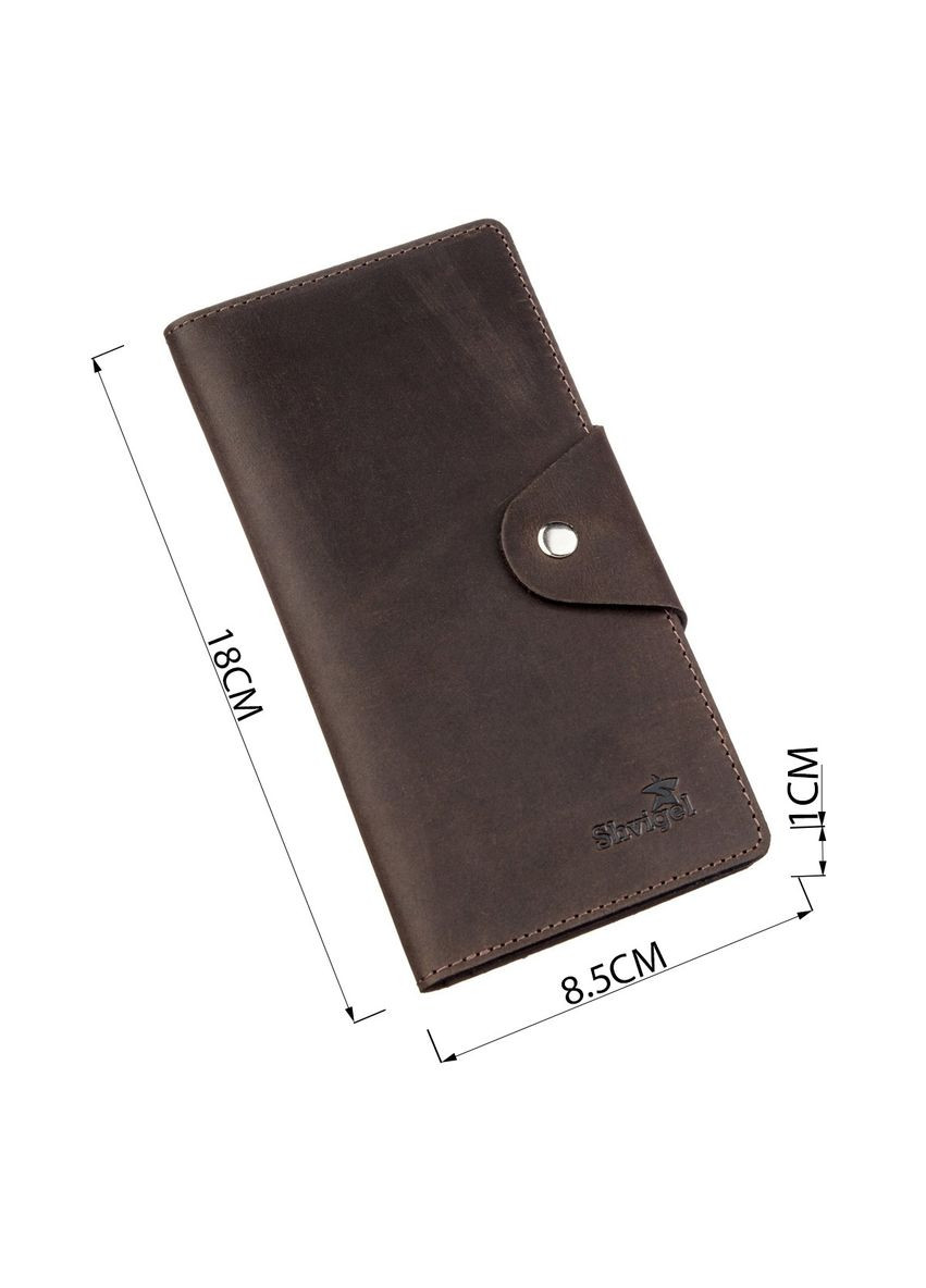 Гаманець чоловічий з вінтажної шкіри 16169 Коричневий Shvigel (329150878)