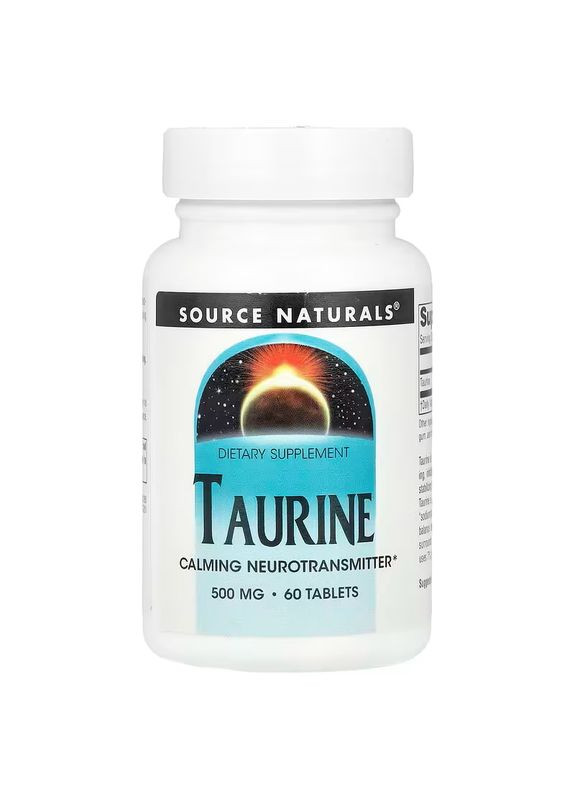 Таурин Taurine 500 мг 60 таблеток Source Naturals (357489799)