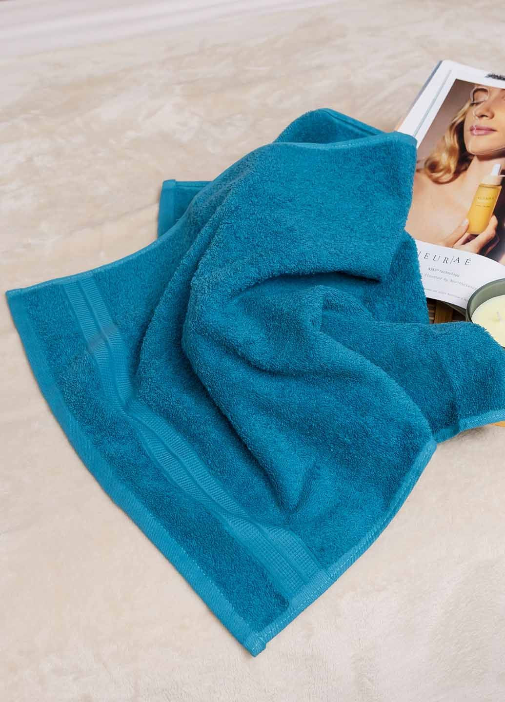 Полотенце лицевое махровое 90х50 см Homedec однотонный морской волны