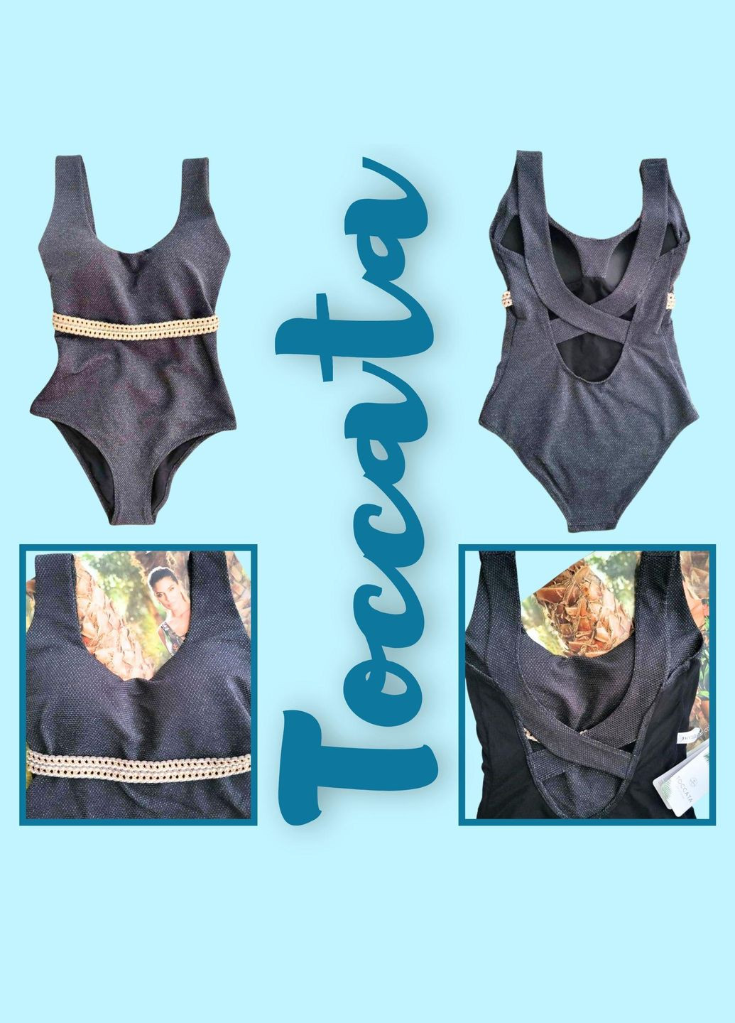 Чорний купальник цільний victoria psw/1 чорний Toccata