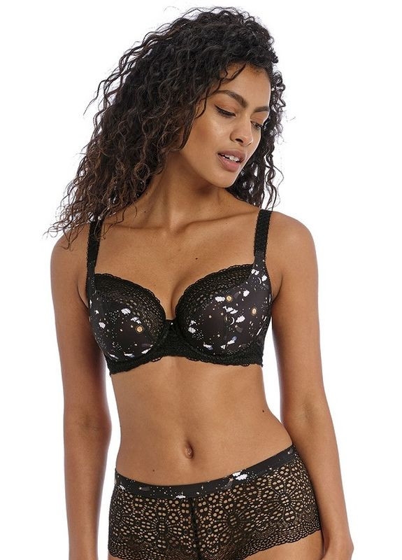 Чорний балконет бюстгальтер 400802 Freya з кісточками поліамід, поліестер, еластан