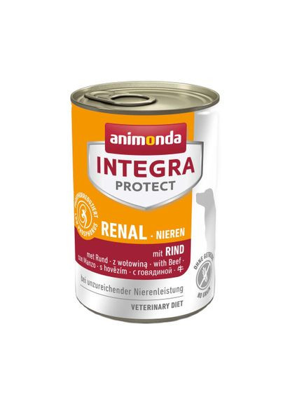 Корм вологий ветеринарний для собак Integra Protect Renal with Beef моно яловичина, при хворобах нирок, 400 г Animonda (364786213)