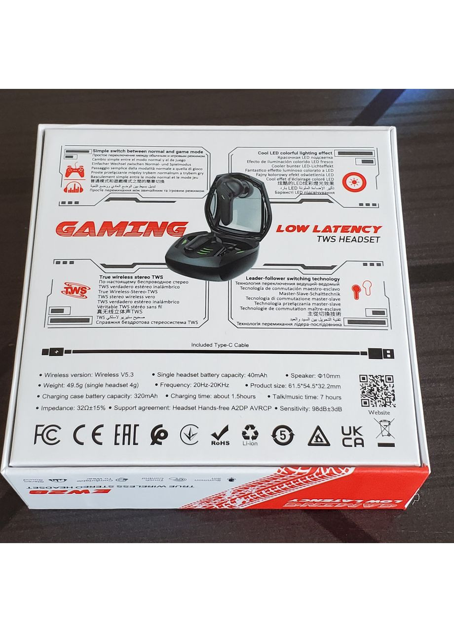 Игровые Беспроводные блютуз наушники вакуумные EW28 черные 7 часов Hoco (353497693)