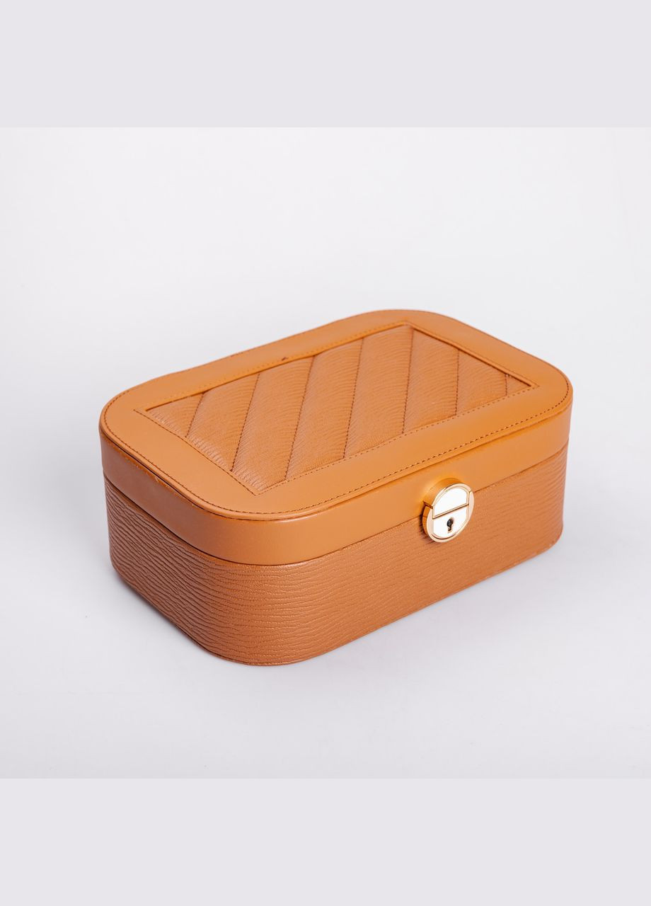 Скринька для прикрас з еко шкіри 2 яруси із замком органайзер для ювелірних виробів HP-5-1BR Yiwu (325922711)