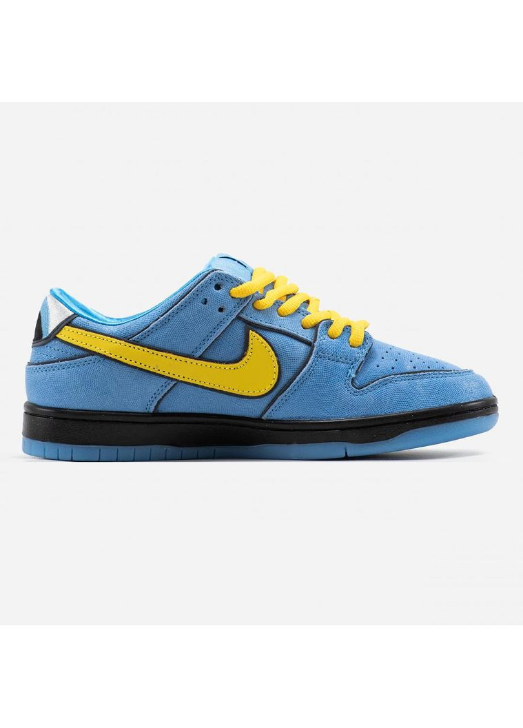 Жовті Осінні кросівки чоловічі nike sb dunk low x powerpuff girls blue yellow найк сб данк No Brand
