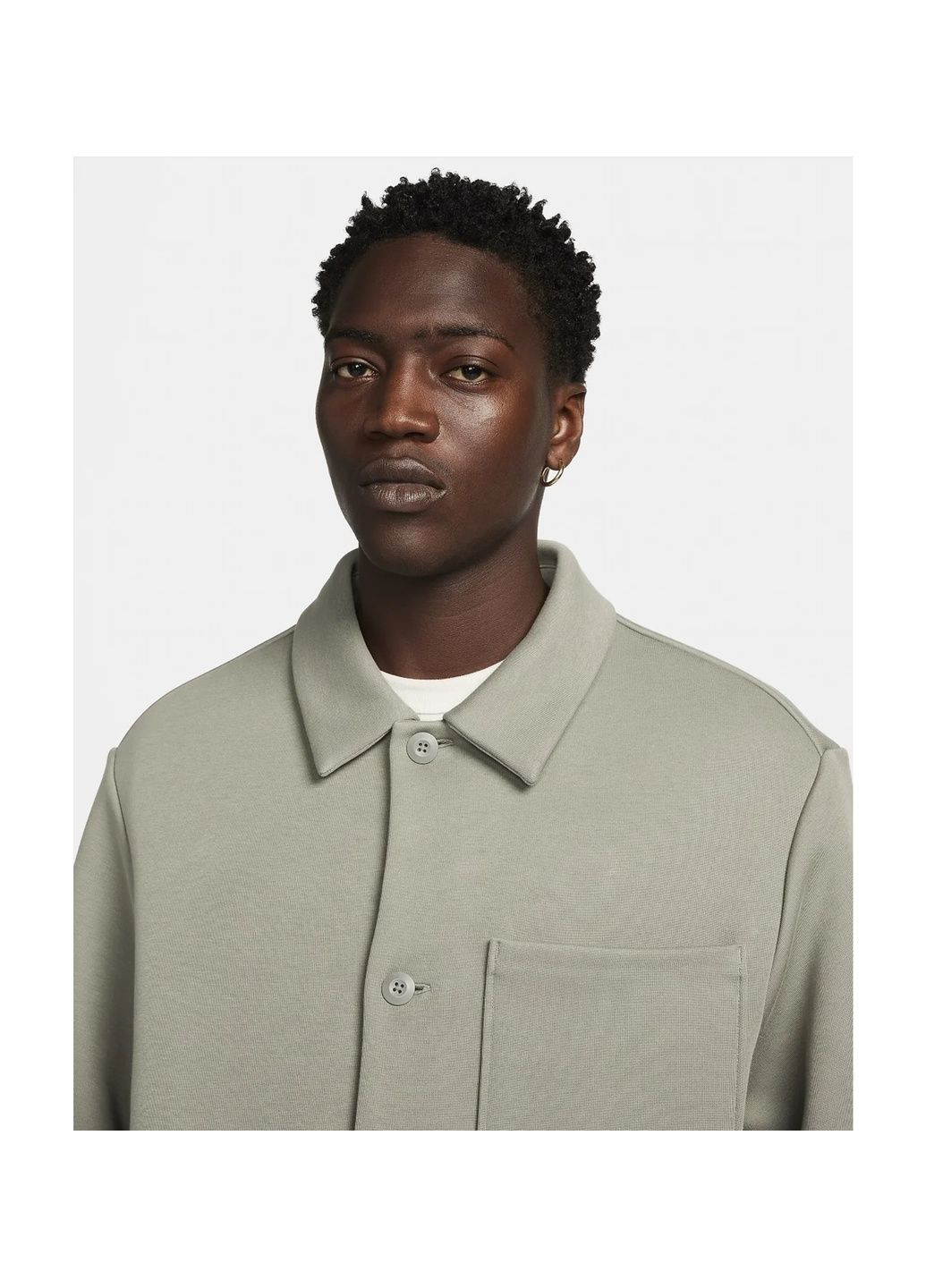 Оливкова куртка чоловіча sportswear tech fleece reimagined oversized shacket olive Nike