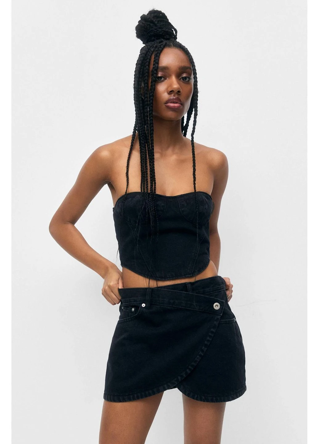 Черная юбка лето,черный, Pull & Bear
