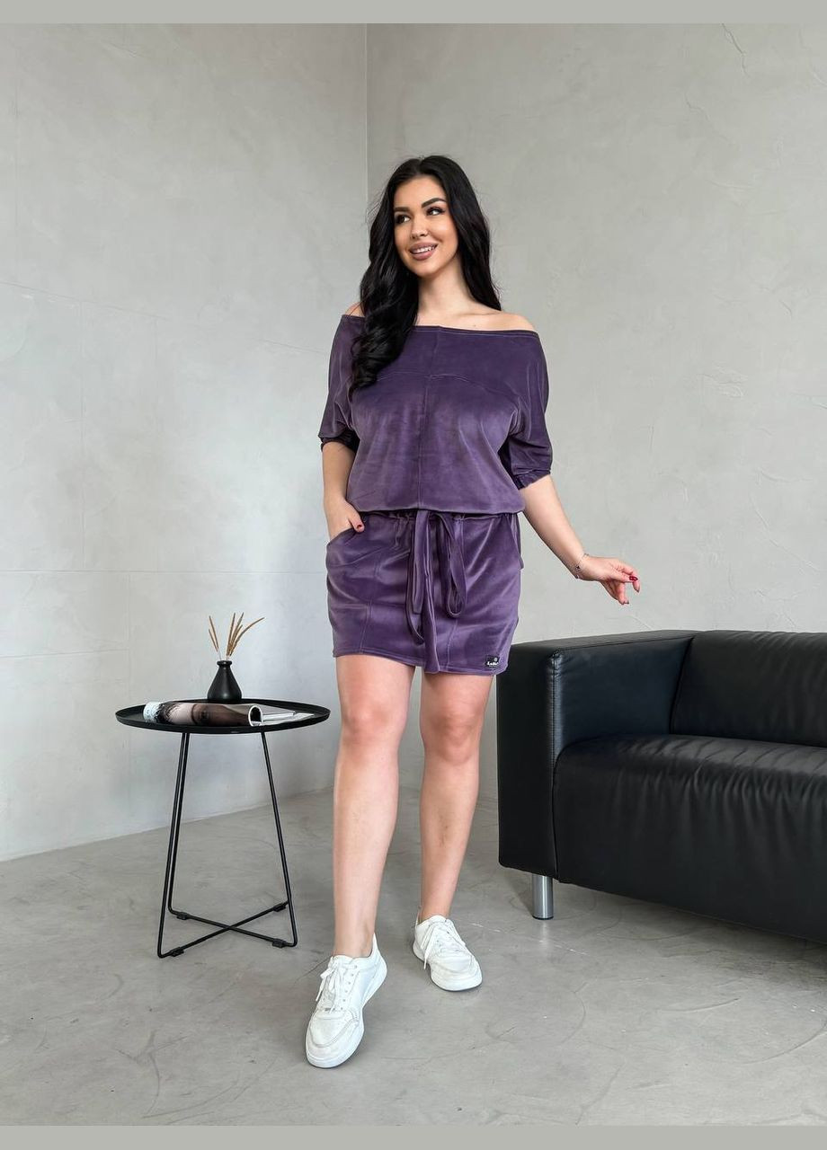 Фиолетовое спортивное, повседневный, кэжуал, вечернее женское платье на одно плечо No Brand