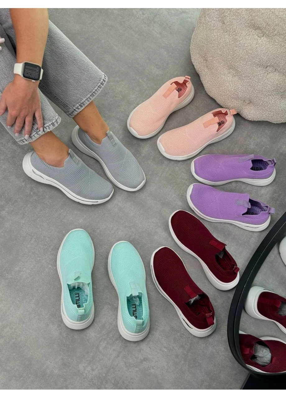 Розовые текстильные мокасины No Brand