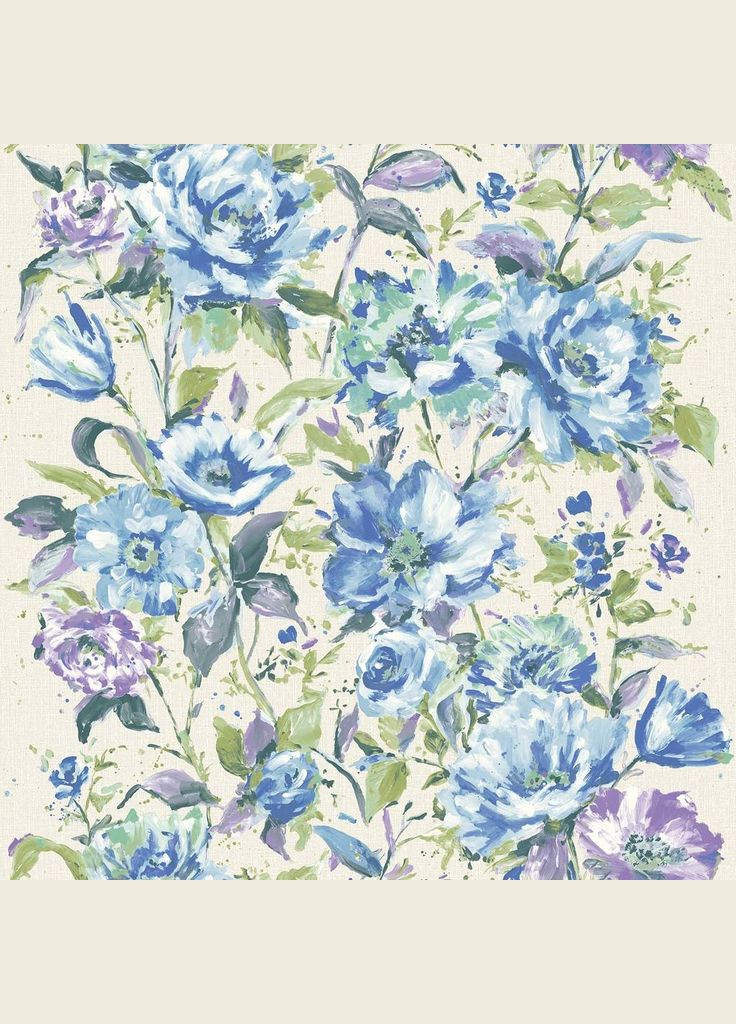 Шпалери вінілові на флізеліновій основі Fiore FO3004 Квіти Синій Grandeco (280901106)