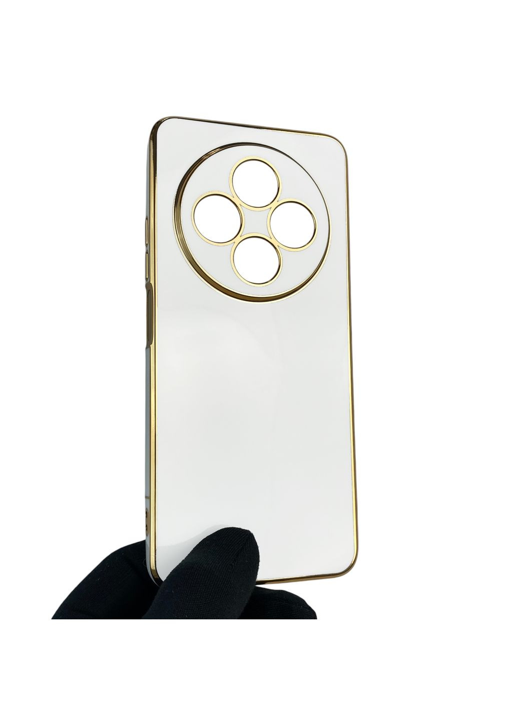 Чехол для Redmi 14C с защитой камеры с золотой окантовкой на сяоми редми 14с белый gs1 Xiaomi (366233429)