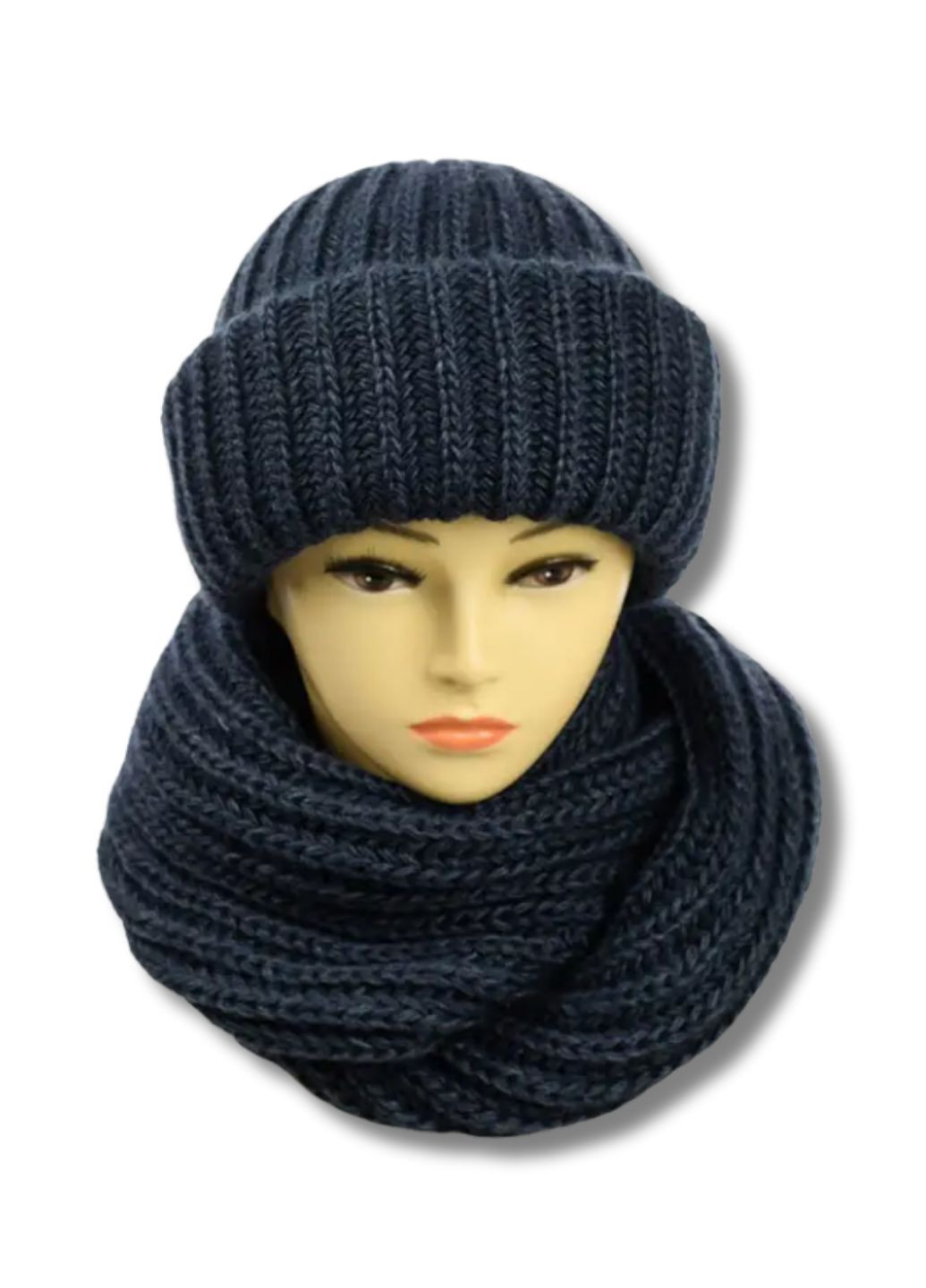 шапка + хомут - Барбара No Brand Жіночий зимовий комплект (353828259)